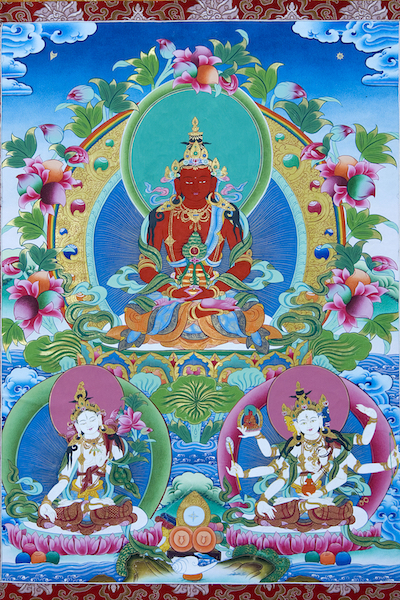 (image for) Amitayus and Two Long Life Deities (Photo for purchase))